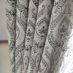 Alan Symonds Victoria Room Darkening Ring Top Eyelet Curtains Silver 168 x 183cm - thumbnail 3