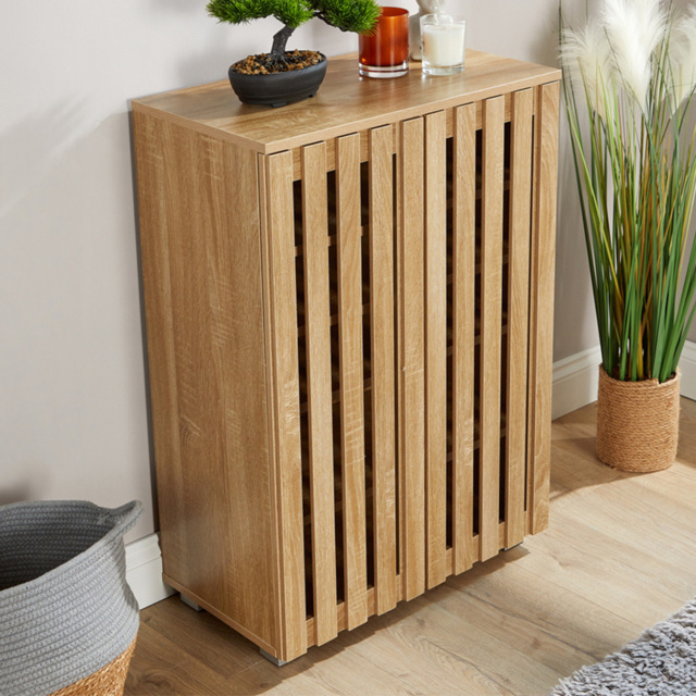 Home Source Halden 2 Door Oak Shoe Cabinet - image 1
