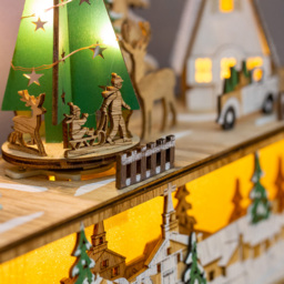 The Christmas Workshop LED Wooden Village Scene Christmas Decoration - thumbnail 2