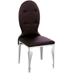Premier Housewares Silk Purple Stainless Steel Legs Dining Chair - thumbnail 2