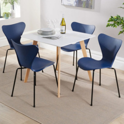 Home Source Trinity Penny Blue 4 Seater Dining Set