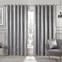 Divante Selina Dotty Stripe Silver Foil Eyelet Curtain 229 x 229cm - thumbnail 2
