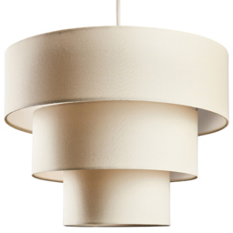 ValueLights Vermont 3-Tier Fabric Cream Pendant Light Shade