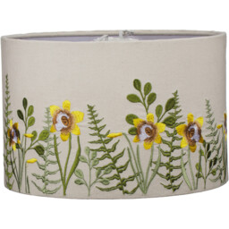 Multicolour Embroidered Daffodil Fabric Lamp Shade 30cm