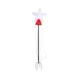 White and Red Acrylic Star LED Christmas Maypole Light - thumbnail 2