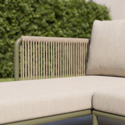 Artemis Home Virella Beige and Green 5 Seater Outdoor Corner Sofa Set with Table - thumbnail 2