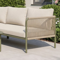 Artemis Home Virella Beige and Green 5 Seater Outdoor Corner Sofa Set with Table - thumbnail 3