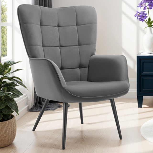 tectake Hygge Anthracite Padded Armchair - image 1