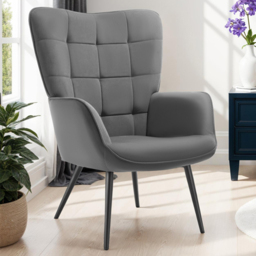 tectake Hygge Anthracite Padded Armchair