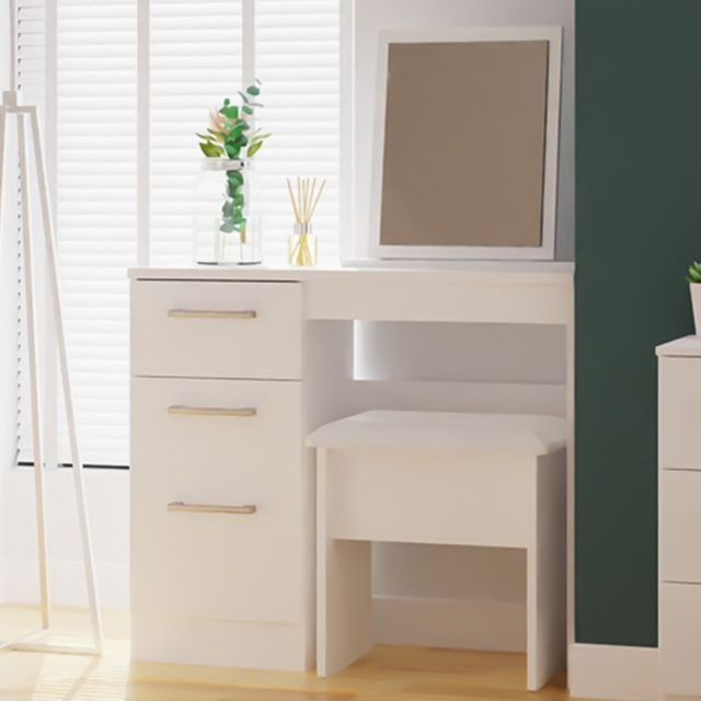 Crowndale Devon 3 Drawer White Dressing Table - image 1