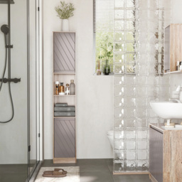 HOMCOM 2 Door S Shelf Bathroom Floor Cabinet - thumbnail 3