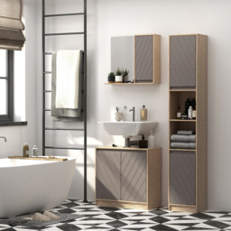 HOMCOM 2 Door S Shelf Bathroom Floor Cabinet - thumbnail 4