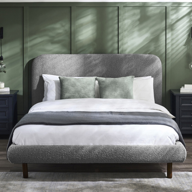 Julian Bowen Hannah Grey Boucle King Bed - image 1
