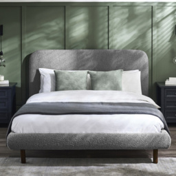 Julian Bowen Hannah Grey Boucle King Bed - thumbnail 1