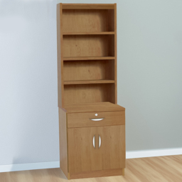 R White Cabinets Brown 2 Door Single Drawer 4 Shelf Cupboard with Hutch - thumbnail 1