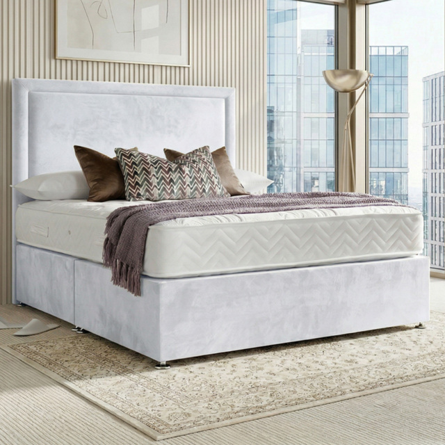 DS Living Velmont White King Size Plush Divan Bed - image 1