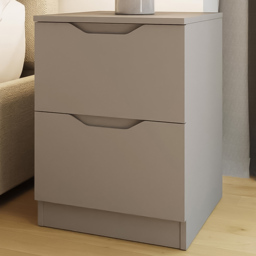 FWStyle Luno Putty 2 Drawer Modern Bedside Table - thumbnail 1
