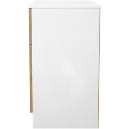 Crowndale Java Slatt Effect and White 3 Drawer Chest of Drawers - thumbnail 3
