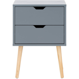 GFW Nyborg 2 Drawer Dark Grey Bedside Table Set of 2 - thumbnail 2