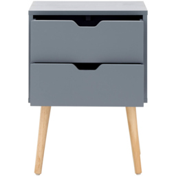 GFW Nyborg 2 Drawer Dark Grey Bedside Table Set of 2 - thumbnail 3