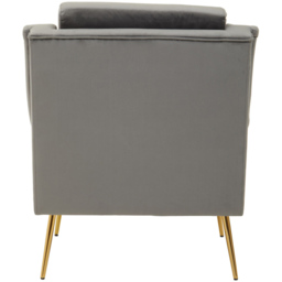 Premier Housewares Salma Grey Velvet Upholstered Armchair - thumbnail 4