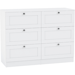 Vida Designs Altino White 6 Drawer Shaker-Style Chest of Drawers - thumbnail 2