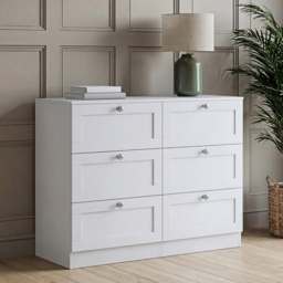 Vida Designs Altino White 6 Drawer Shaker-Style Chest of Drawers - thumbnail 3