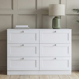 Vida Designs Altino White 6 Drawer Shaker-Style Chest of Drawers - thumbnail 4