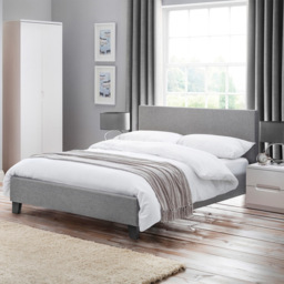 Julian Bowen Rialto King Size Light Grey Linen Bed