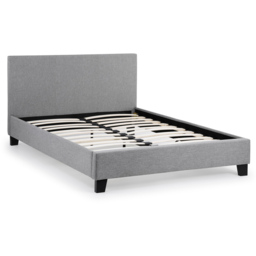 Julian Bowen Rialto King Size Light Grey Linen Bed - thumbnail 4