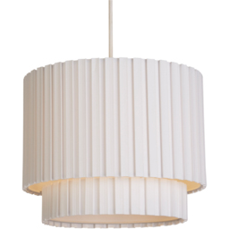 Lighting Collection Aurelia 2 Tier White Box Pleat Ceiling Shade - thumbnail 3