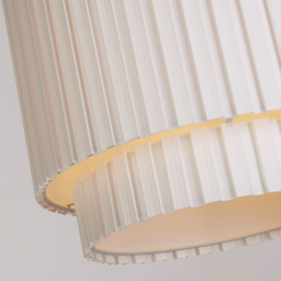 Lighting Collection Aurelia 2 Tier White Box Pleat Ceiling Shade - thumbnail 4