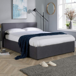 Home Source Upholstered Double Hopsack Ottoman Bed Frame - thumbnail 1