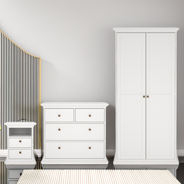 Florence Paris White 3 Piece Bedroom Furniture Set - image 1