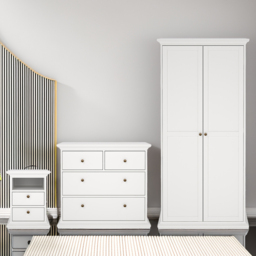 Florence Paris White 3 Piece Bedroom Furniture Set - thumbnail 1