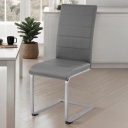 tectake Grey Cantilever High Backrest Dining Chair Set of 6