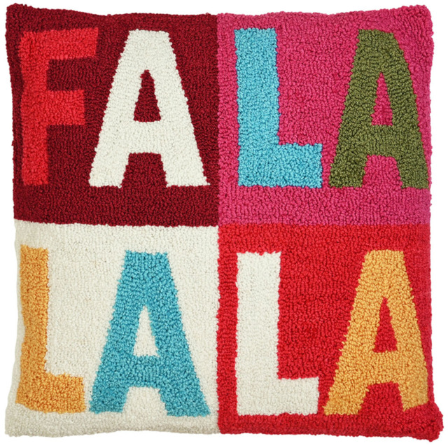 The Seasonal Gift Co. Multicolour Fa La La Hook Cushion 50 x 50cm - image 1
