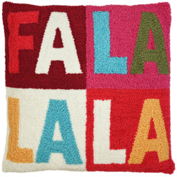The Seasonal Gift Co. Multicolour Fa La La Hook Cushion 50 x 50cm