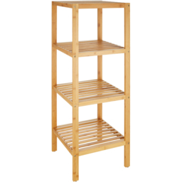 tectake 4 Tier Bamboo Standing Bathroom Storage Rack