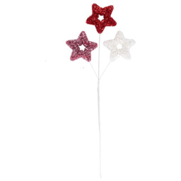 Jingle Bell Boogie Red and White Star Trio Christmas Pick - thumbnail 2
