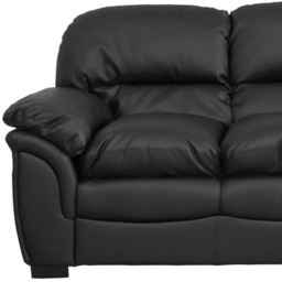 Artemis Home Leverton 3 Seater Black Bonded Leather Sofa - thumbnail 3
