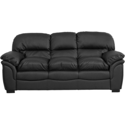 Artemis Home Leverton 3 Seater Black Bonded Leather Sofa - thumbnail 2