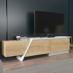 Decorotika Zonas White and Oak 3 Door TV Unit