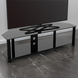 AVF Classic 2 Shelf Black Glass Corner TV Unit