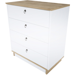 Decorotika Sahra White and Oud Oak 4 Drawer Chest of Drawers - thumbnail 2