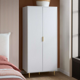 Birlea Zara 2 Door Fluted White Wardrobe
