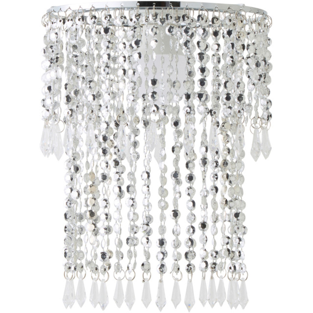 ValueLights Chrome Beaded Droplet Crystal Style Acrylic Pendant Shade - image 1