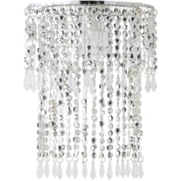 ValueLights Chrome Beaded Droplet Crystal Style Acrylic Pendant Shade