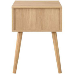 Croxley Single Drawer Oak Rattan Bedside Table - thumbnail 4