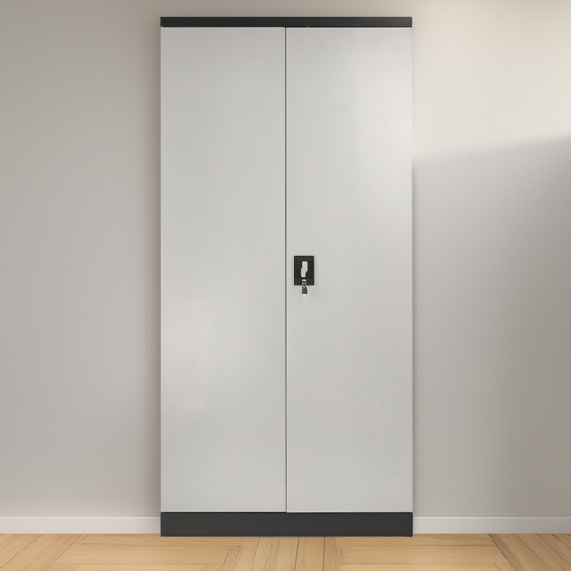 MMT Furniture Designs 2 Door Grey and Black Steel Lockable Filing Cabinet - image 1